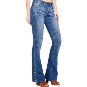 Free People 70s Button Flare Jean